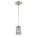 Optix 1-Light Mini Pendant in Polished Chrome with Clear Crystal