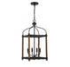 Eagen 4 Light  Darkwood With Black Accents Foyer