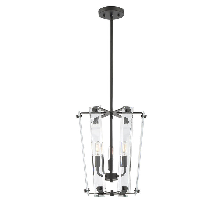 Everett Matte Black 3 Light Foyer