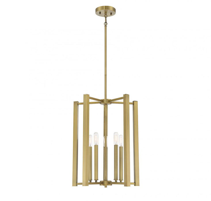 Benson 5 Light  Warm Brass Pendant