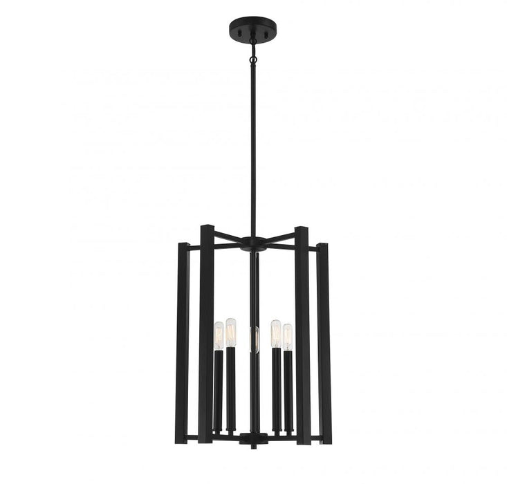 Benson 5 Light  Matte Black Pendant