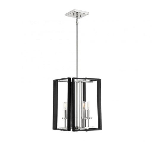 Champlin 4 Light Black W/ Polished Nickel Accents Pendant