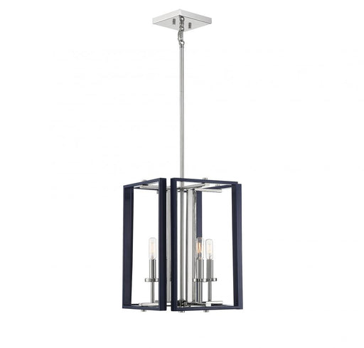 Champlin 4 Light Navy W/ Polished Nickel Accents Pendant