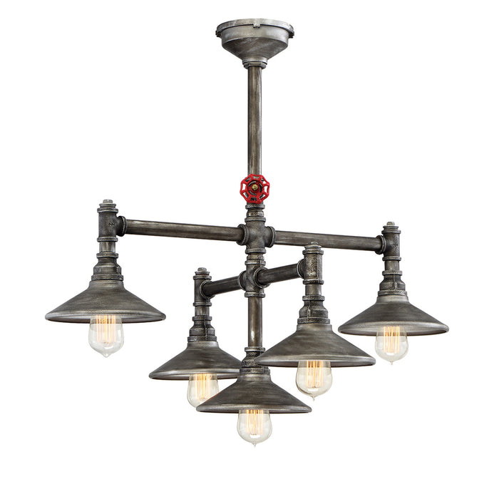 ZINCO,5LT CHANDELIER,AGED SLV