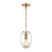 Ellipsa 1-Light Mini Pendant in Satin Brass with Clear Glass