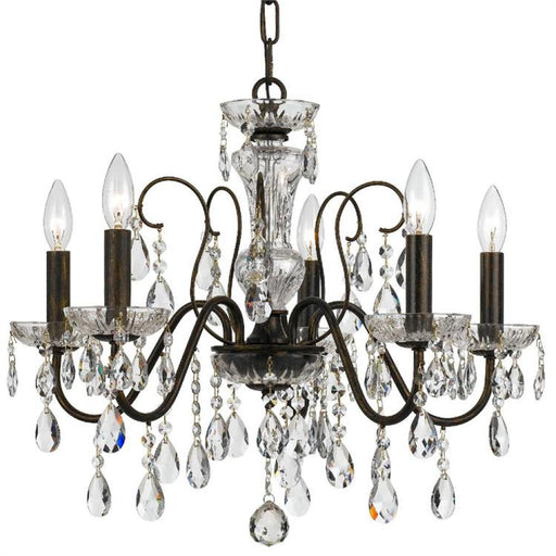 Butler 5 Light Hand Cut Crystal English Bronze Chandelier