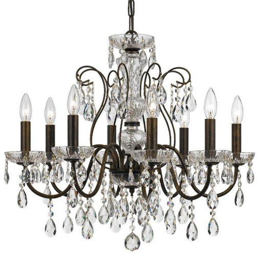 Butler 8 Light Hand Cut Crystal English Bronze Chandelier