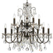 Butler 12 Light Hand Cut Crystal English Bronze Chandelier
