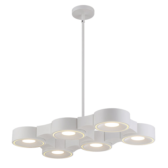 STAVRO,6LT LED PENDANT,WHITE