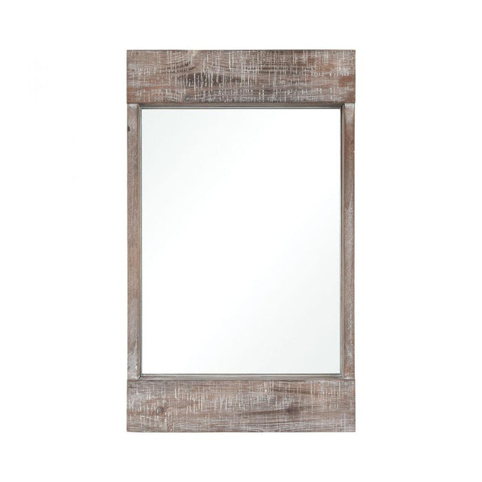 Dunluce Mirror in Natural Fir Wood with White Antique