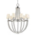 9 LIGHT CHANDELIER w/WHITE SHADE