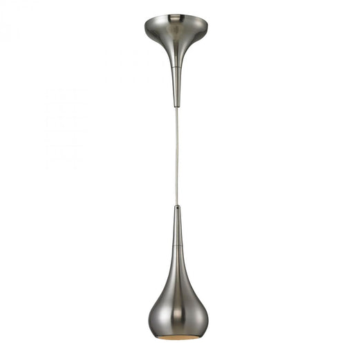 Lindsey 1-Light Mini Pendant in Satin Nickel with Satin Nickel Finished Glass