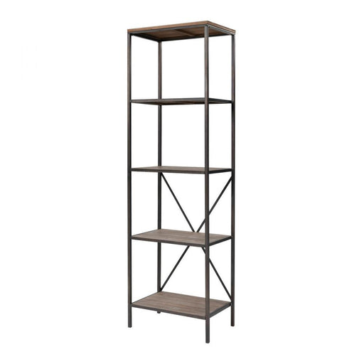 Whitepark Bay Bookshelf in Galvanized Steel and Natural Wood