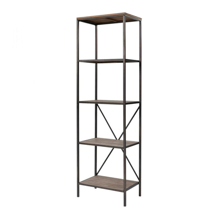 Whitepark Bay Bookshelf in Galvanized Steel and Natural Wood