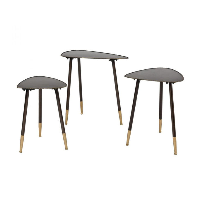 Christian Accent Tables in Oil Rubbed Bronze and Gold (Set of 3)