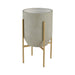 Ramona Indoor Planter in Light Grey Concrete and Gold