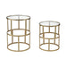 Landro Accent Tables in Gold Leaf and Clear (Set of 2)