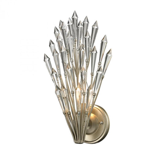 Viva 1-Light Wall Lamp in Aged Silver with Openwork Crystal Spear Diffuser