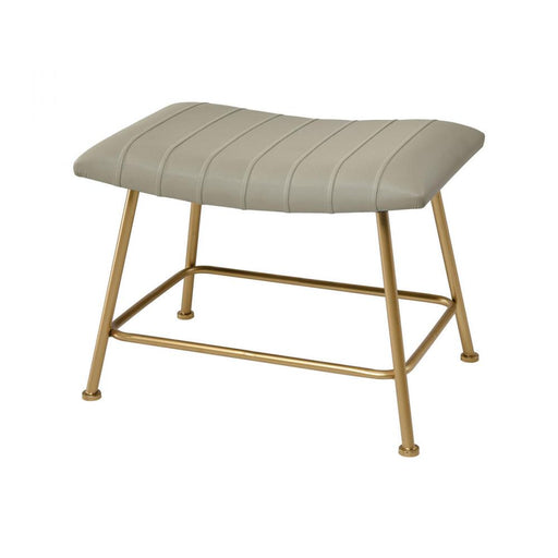 West Side Stool in Grey Faux Leather and Gold