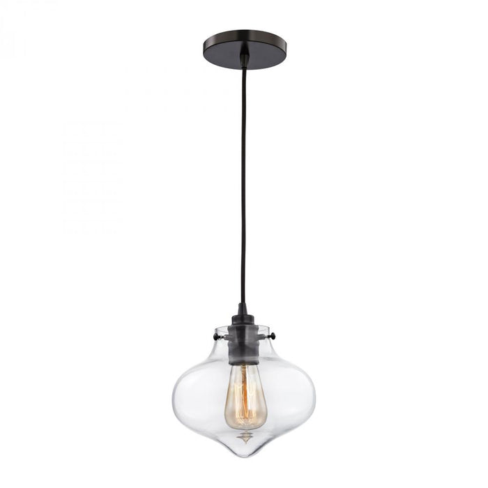 Kelsey 1-Light Mini Pendant in Oil Rubbed Bronze with Clear Glass