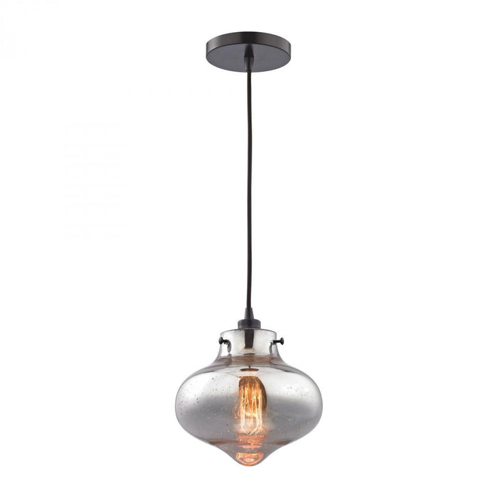 Kelsey 1-Light Mini Pendant in Oil Rubbed Bronze with Mercury Glass