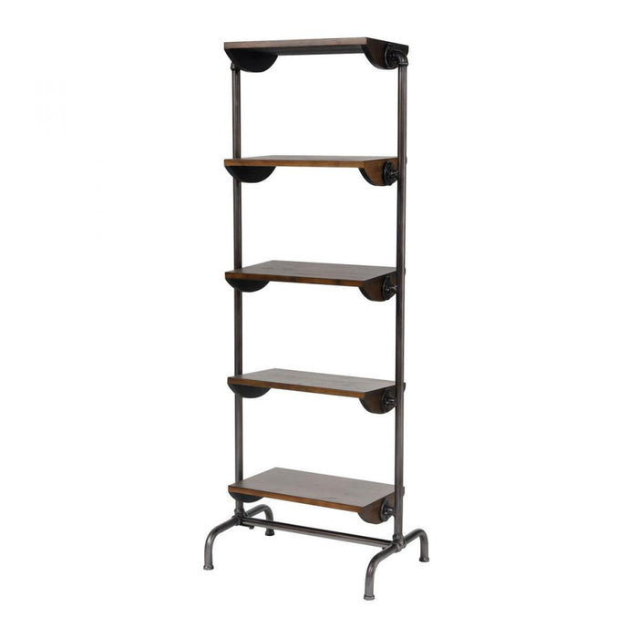 Industry City Bookcase in Black and Natural Wood Tone