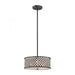 Genevieve 3-Light Chandelier in Oil Rubbed Bronze with Crystal and Mesh Shade