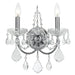 Imperial 2 Light Clear Italian Crystal Polished Chrome Sconce