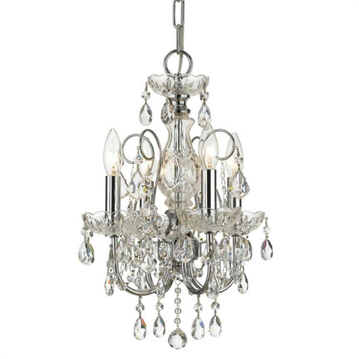 Imperial 4 Light Clear Italian Crystal Polished Chrome Mini Chandelier