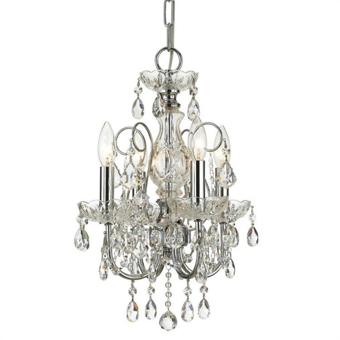 Imperial 4 Light Hand Cut Crystal Polished Chrome Mini Chandelier