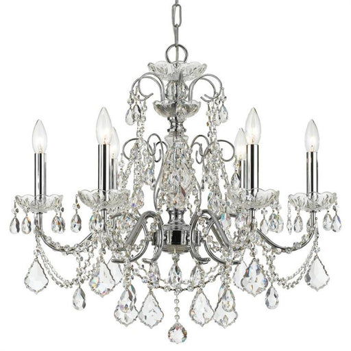 Imperial 6 Light Spectra Crystal Polished Chrome Chandelier