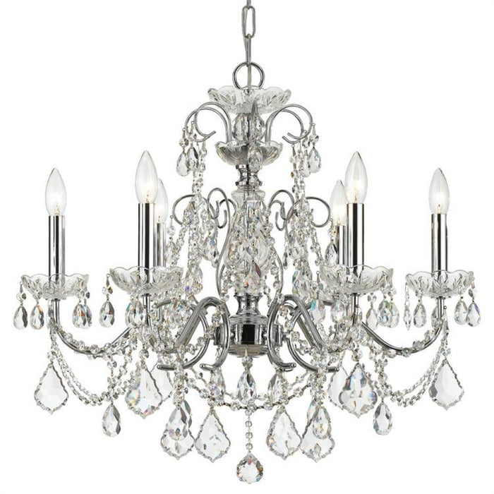 Imperial 6 Light Spectra Crystal Polished Chrome Chandelier