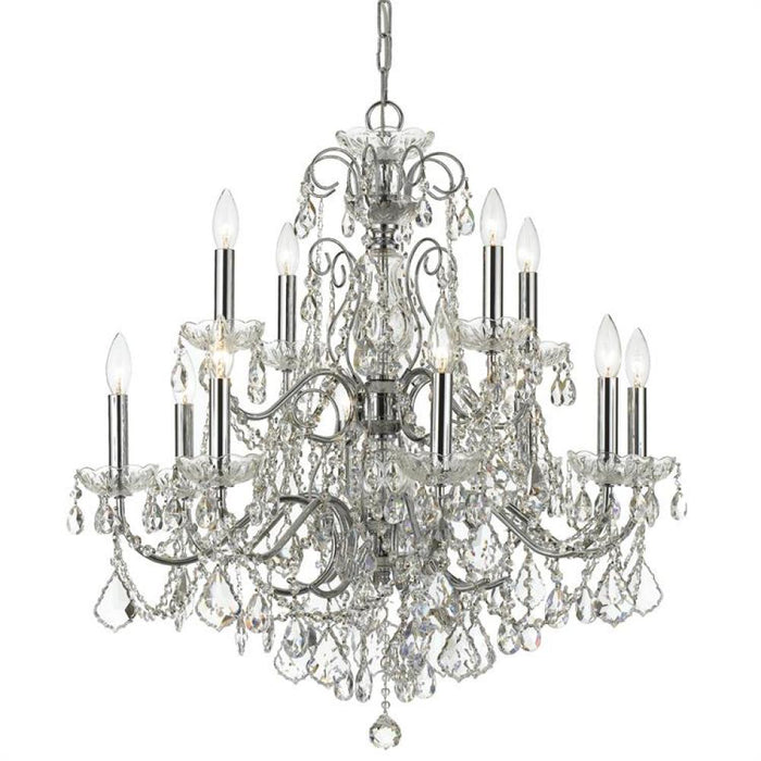 Imperial 12 Light Hand Cut Crystal Polished Chrome Chandelier