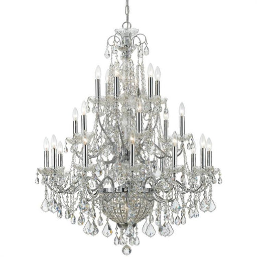 Imperial 26 Light Hand Cut Crystal Polished Chrome Chandelier