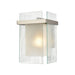 Vellis 1-Light Sconce in Satin Nickel with Textured Clear and Frosted Glass