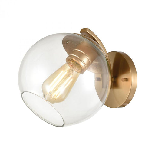 Collective 1-Light Sconce in Satin Brass with Clear Glass