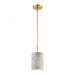 Lexington Avenue 1-Light Mini Pendant in Antique Gold Leaf with Thick White Marble