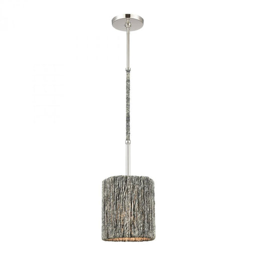 Abaca 1-Light mini pendant in  Polished Nickel