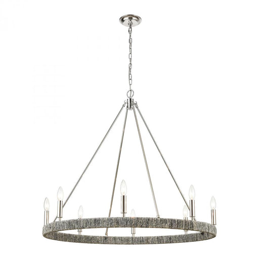 Abaca 8-Light chandelier in  Polished Nickel