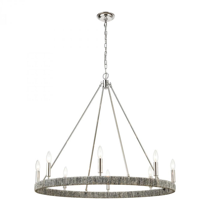 Abaca 8-Light chandelier in  Polished Nickel