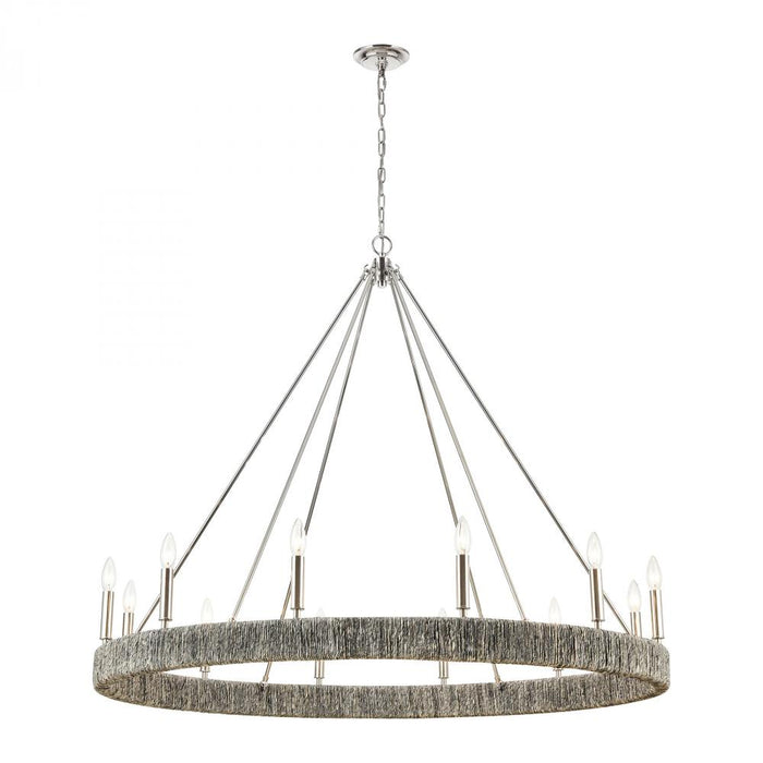 Abaca 12-Light chandelier in  Polished Nickel