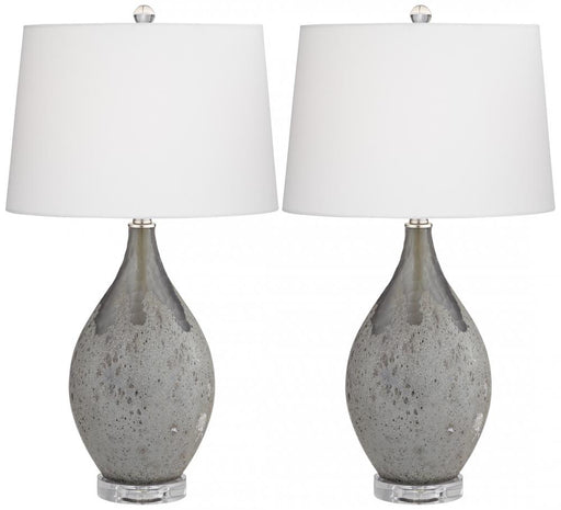 TL-Dark ash grey glass lamp set of 2