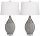 TL-Dark ash grey glass lamp set of 2