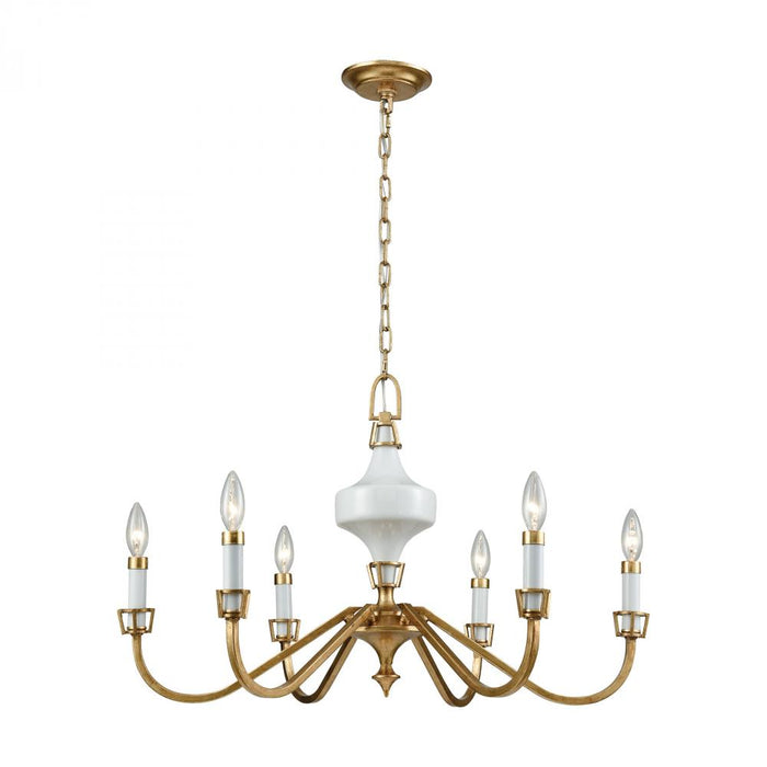 Ceramique 6-Light Chandelier in Antique Gold Leaf