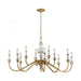 Ceramique 12-Light Chandelier in Antique Gold Leaf