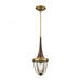 Sturgis 1-Light Mini Pendant in Brushed Antique Brass with Clear Blown Glass