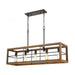 Warehouse Window 5-Light Island Light in Oil Rubbed Bronze and Medium Oak