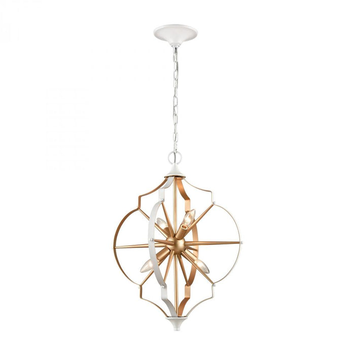 Laguna Beach 4-Light Chandelier in Gold and White