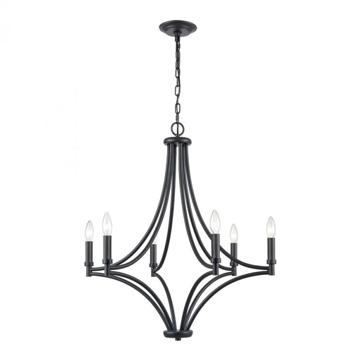 Spanish Villa 6-Light chandelier in  Charcoal / Candle covers: Charcoal, Satin Brass, Satin Nickel