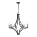 Spanish Villa 6-Light chandelier in  Charcoal / Candle covers: Charcoal, Satin Brass, Satin Nickel